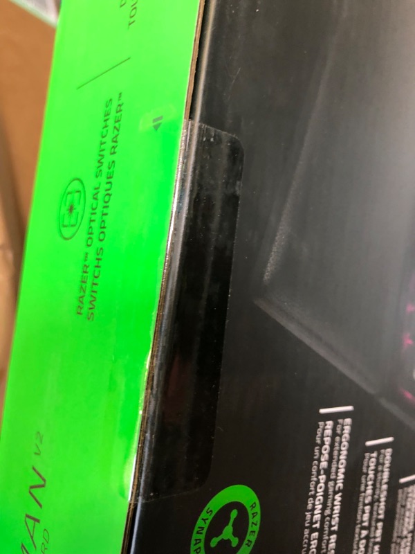 Photo 1 of Razer Huntsman V2 Optical Gaming Keyboard: Fastest Linear Optical Switches Gen-2 w/Sound Dampeners & 8000Hz Polling Rate - Doubleshot PBT Keycaps - Dedicated Media Keys & Dial - Ergonomic Wrist Rest Classic Black Keyboard Huntsman V2 Linear Optical Switch
