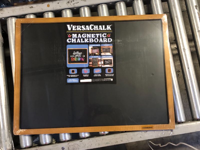 Photo 2 of Large Chalk Boards with Frame by VersaChalk (18x24" Industrial, Porcelain) Framed Chalkboard Sign for Business, Bistro Bar, Sandwich Menu, Sidewalk, Signage Classroom, Wedding 18 x 24 Inches