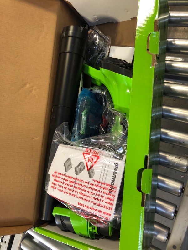 Photo 2 of Greenworks 24V Cordless String Trimmer and Blower Combo Pack with Extra Replacement Spools, 2Ah Battery and Charger Included