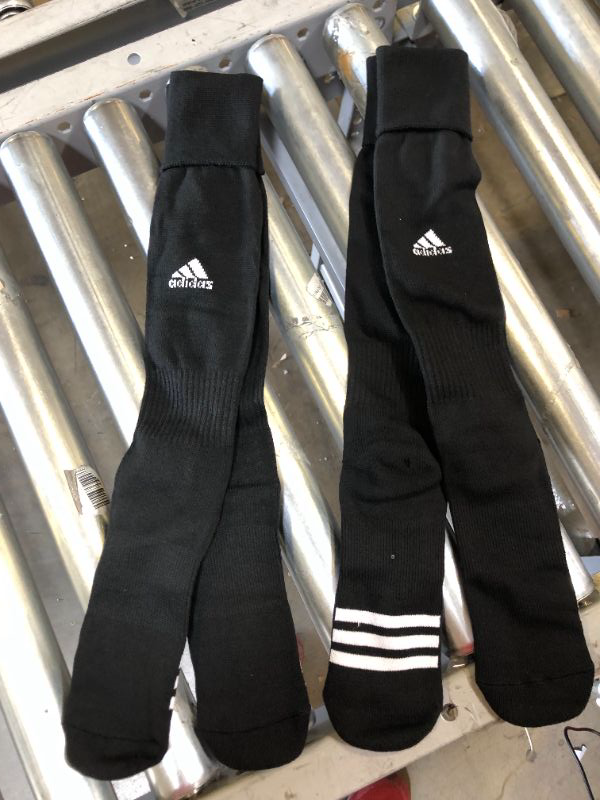 Photo 2 of adidas unisex Rivalry Soccer (2-pair) OTC Sock Team Medium Black/White -- Size Medium