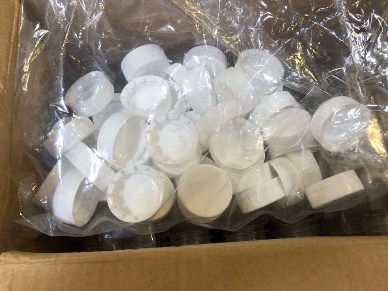 Photo 1 of 16 OZ Empty Plastic Juice Bottles Pack of 30 Clear Disposable Bulk Drink Bottles with White Tamper Evident Caps Lids (16 OZ, White) 16 OZ White