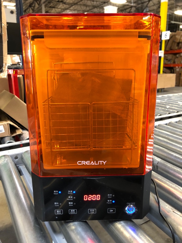 Photo 2 of Creality 3D UW-01 Washing and Curing Machine 2 in 1 UV Curing Rotary Box Bucket for LCD/DLP/SLA Resin 3D Printer Models 7.42x6x7.8 inches Transparent Visiblet