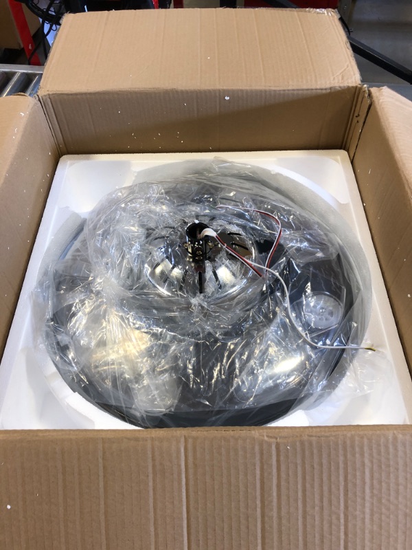 Photo 1 of NUTCRUST Retractable Crystal Ceiling Fan with Light, Remote and APP Control, 6 Speed Reversible Blade Crystal Chandelier Ceiling Fan With Color Temperature Memory 42 inch 36W Fashion Chrome LIKE NEW 