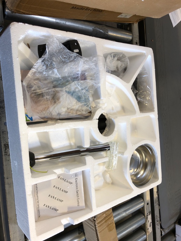 Photo 1 of NUTCRUST Retractable Crystal Ceiling Fan with Light, Remote and APP Control, 6 Speed Reversible Blade Crystal Chandelier Ceiling Fan With Color Temperature Memory 42 inch 36W Fashion Chrome LIKE NEW 