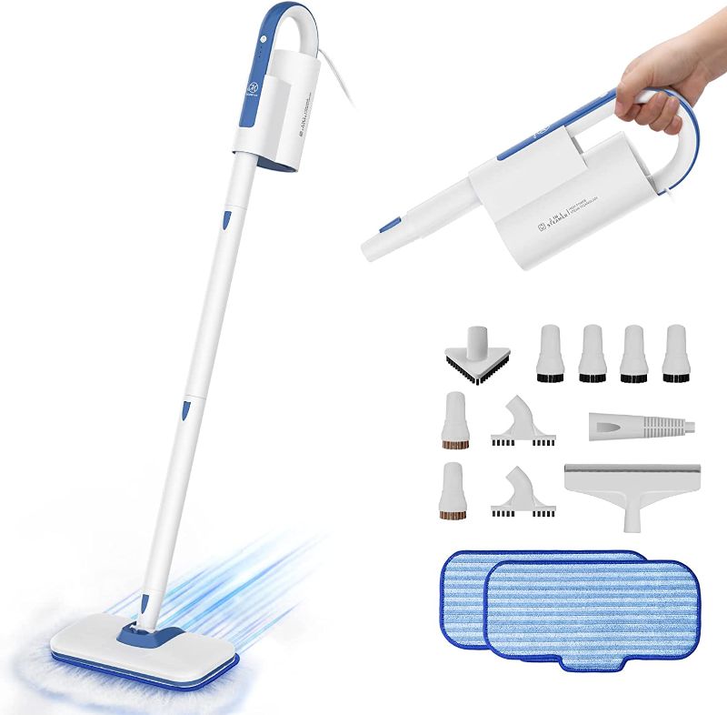 Photo 1 of  Mistsince Steam Mops for Floor Cleaning 266? High Temperature-Handheld Steam Cleaner with Storage Bag for Furniture Couch, Hardwood Laminate Tile Floor Steamer with 2 Reusable Pads