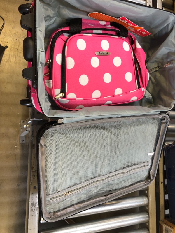 Photo 2 of Rockland Luggage Rio SoftSide 2-Piece Carry-on Luggage Set KIDS GIRLS MINNIE MOUSE DESIGN POLKA DOT 