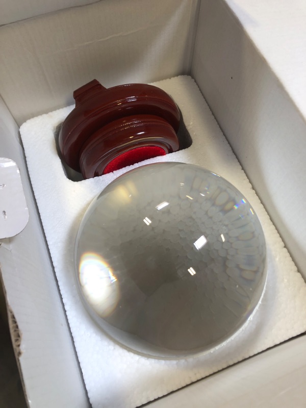 Photo 2 of Amlong Crystal Clear Crystal Ball 150mm (6 inch) Including Wooden Stand