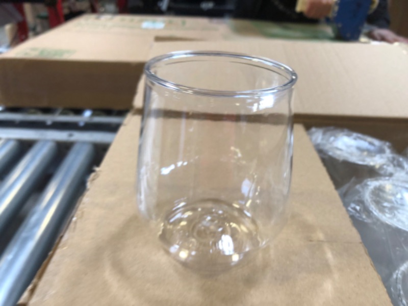 Photo 1 of 32 count 12 oz Unbreakable Stemless Plastic Wine Champagne Glasses Elegant Durable Reusable Shatterproof Indoor Outdoor Ideal for Home, Office, Bars, Wedding, Bridal Baby Shower