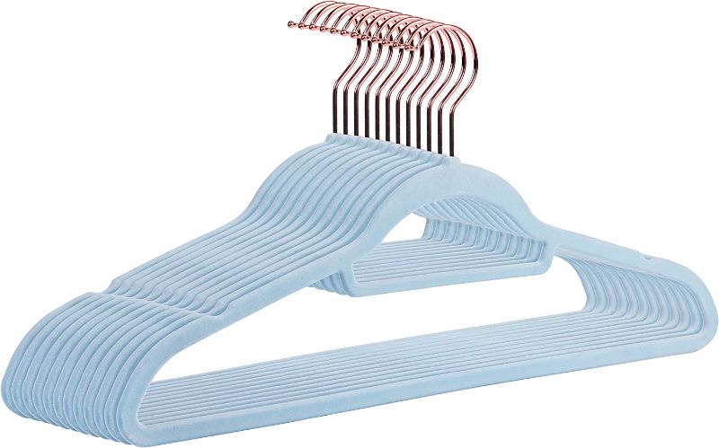 Photo 1 of 50 PACK OF BLUE VELVET HANGERS 