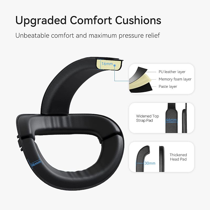 Photo 1 of KIWI design Head Strap Accessories Compatible with Quest 2, Elite Strap for Enhanced Support and Comfort in VR