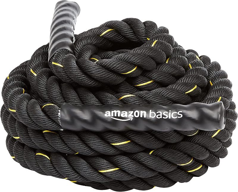 Photo 1 of Amazon Basics 1.5 Inch Heavy Exercise Training Workout Battle Rope - 344 x 1.5 Inch, 