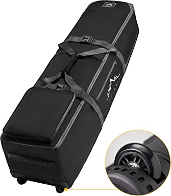 Photo 1 of Affordura Snowboard Bag Fits 2-Piece Skis Boards Padded Ski Bag with Wheels, 165/180cm Ski Bags and Boot Bags Waterproof Snowboard Bag for Air Travel with Removable Strap, Ski Travel Bags for Flying Black 165cm