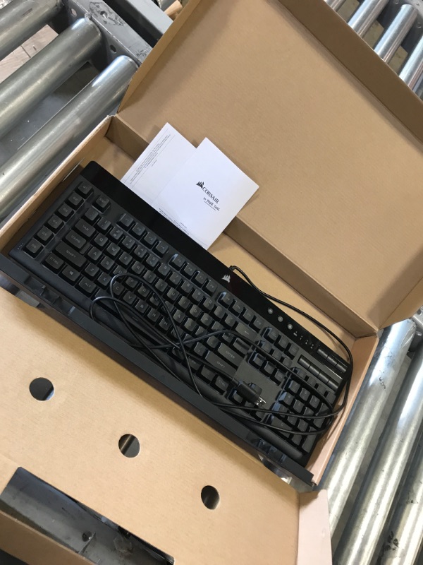 Photo 1 of Corsair K55 RGB PRO XT - Dynamic Per-Key RGB Backlighting - Six Macro Keys with Elgato Stream Deck Software Integration - IP42 Dust and Spill-Resistant - Detachable Palm Rest - Media and Volume Keys

