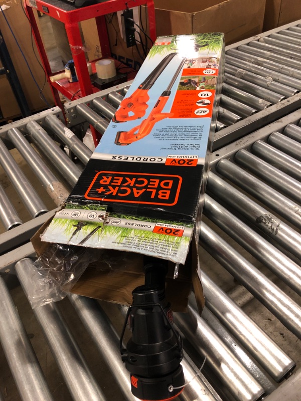 Photo 2 of BLACK+DECKER 20V MAX String Trimmer/Edger & Sweeper Kit with Trimmer Line, 30-Foot, 0.065-Inch, 3-Pack (LCC222 & AF-100-32P) 2 Battery Kit w/ (3) Spools