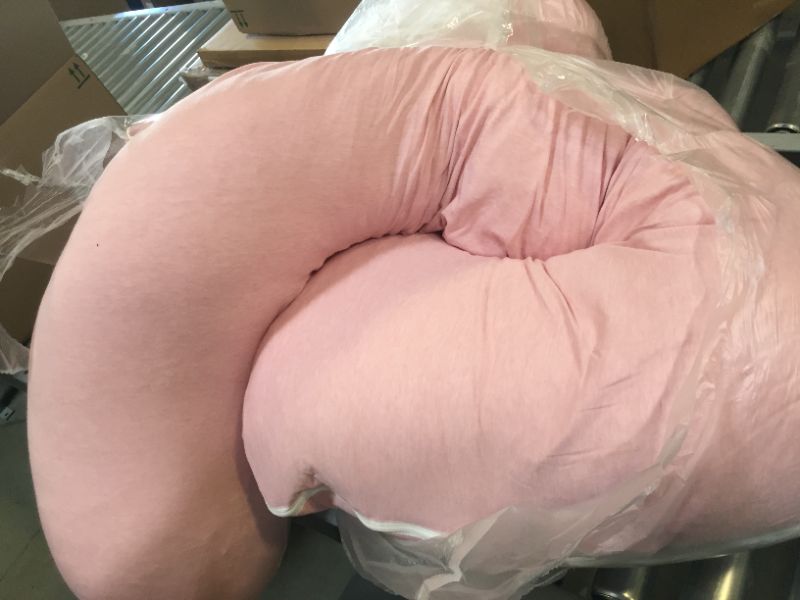 Photo 2 of Cooling Pregnancy Pillow, Pregnancy Pillows for Sleeping, Maternity Pillow with Cooling Jersey Cover, Misty Rose
