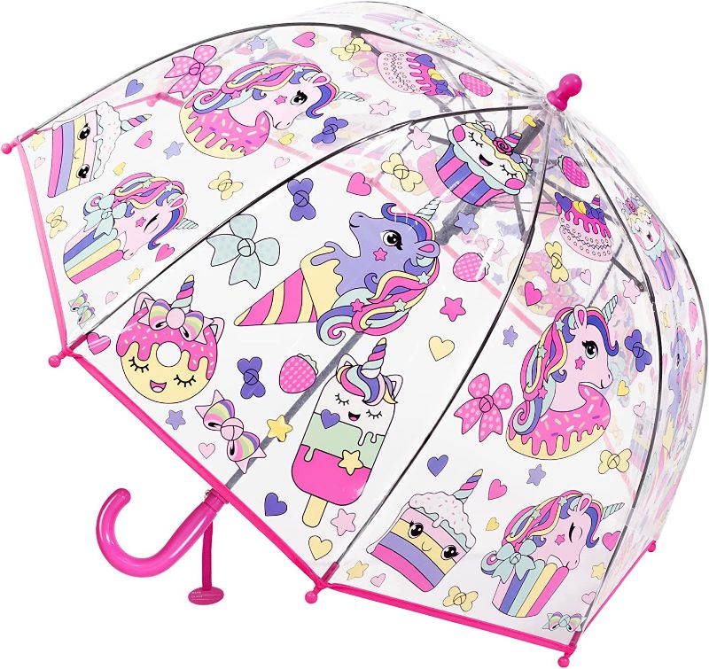 Photo 1 of CYBYQ-Family Kids Clear Umbrellas for Rain Dome Bubble Umbrella Windproof for Kids Boys and Girls
