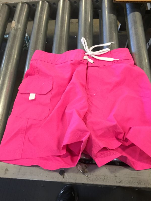 Photo 2 of Kanu Surf Girls' Sassy UPF 50+ Quick Dry Beach Coverup Boardshort 7 Sassy Neon Pink Solid- SIZE 7 