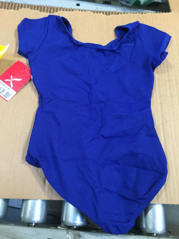 Photo 2 of Capezio Big Girls' Classic Short Sleeve Leotard 1 Royal 8-10