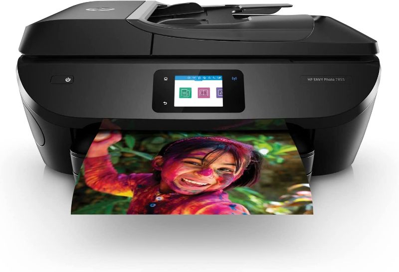 Photo 1 of HP Envy Photo 7855 All-in-One Color Printer with Wireless Direct Printing (Renewed)
