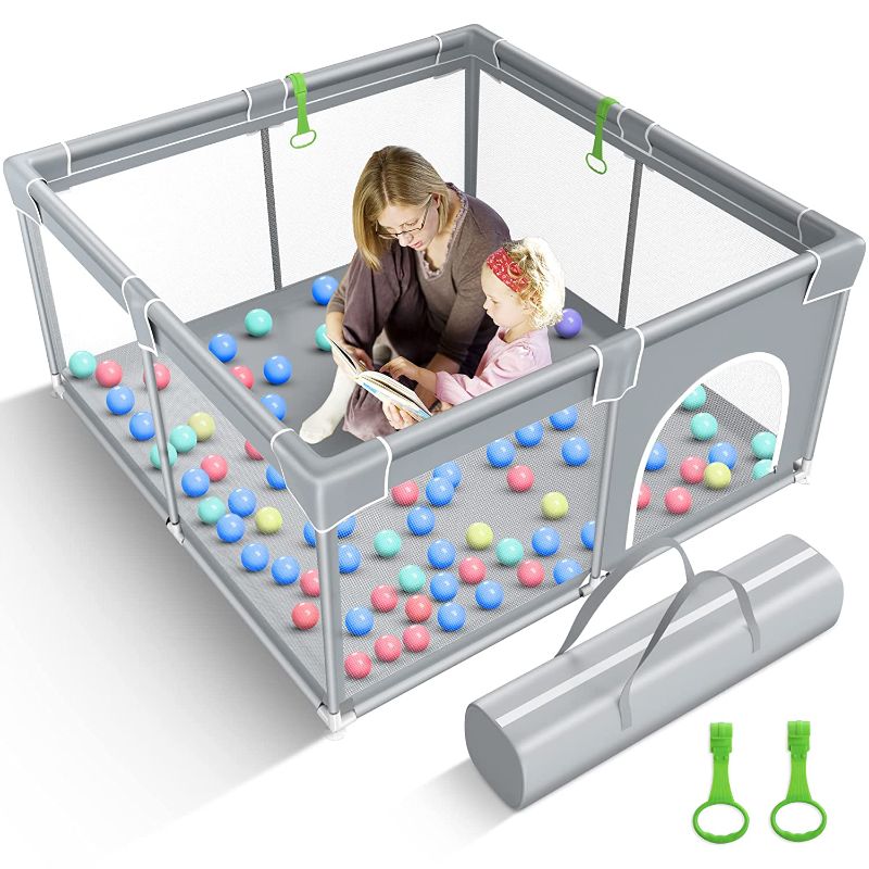 Photo 1 of GENTEACO Baby Playpen, 50x50inch Large Play Pen for Babies and Toddlers, Baby Fence Play Yard, Safety Kids Playpin Indoor&Outdoor
