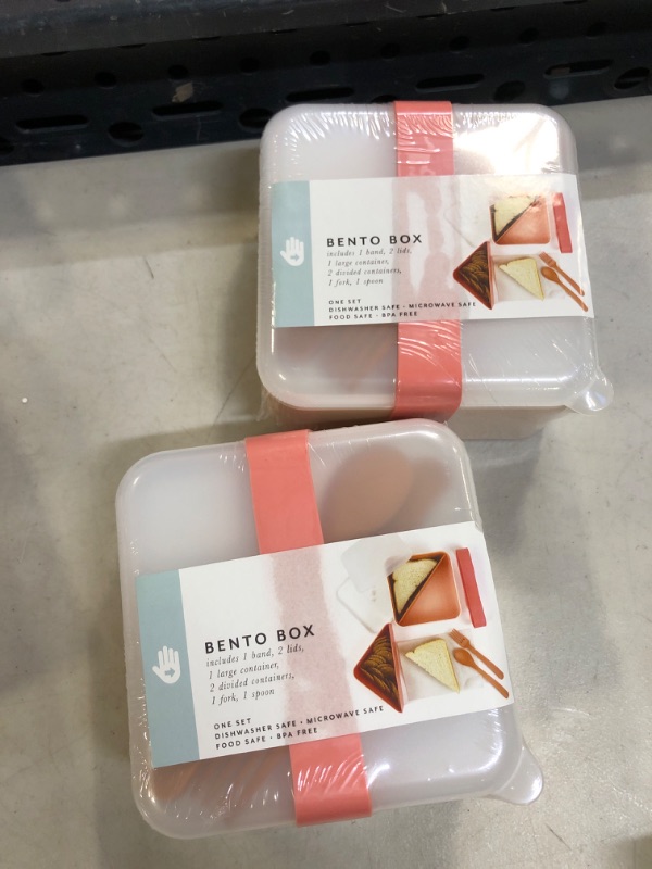 Photo 1 of 2Pack  Pink Orange Small Bento Box