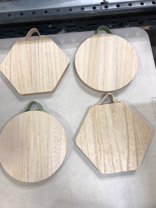 Photo 1 of 4Pack  Wood Blank Hexagon / Circle 