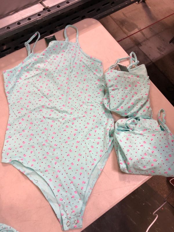 Photo 2 of 3Pack  Size S,XS,XL----Woen's Spaghetti Strap Bodysuit - Wild Fable™ Aqua Blue Floral