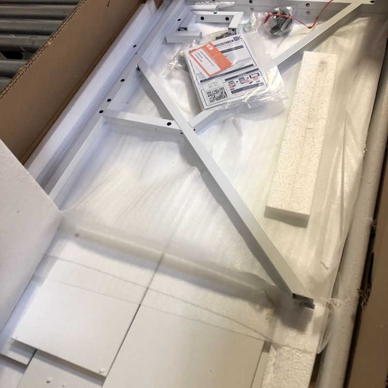 Photo 1 of ODK Small Desk, 39 Inch Small Computer Desk for Small Spaces, Compact Desk with Storage, Tiny Desk Study Desk with Monitor Stand for Home Office, White 39 inch White