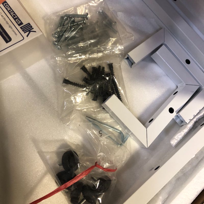 Photo 1 of ODK Small Desk, 39 Inch Small Computer Desk for Small Spaces, Compact Desk with Storage, Tiny Desk Study Desk with Monitor Stand for Home Office, White 39 inch White