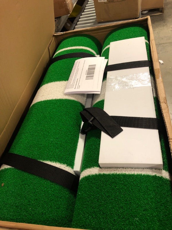 Photo 2 of 2 PCS Portable Softball Pitching Mat Pitchers Mound with Carry Strap Antislip Antifade Turf for Floors Garage Gym Indoor Outdoor Fastpitch Slowpitch Training Aids Dark Green 3 x 10 ft