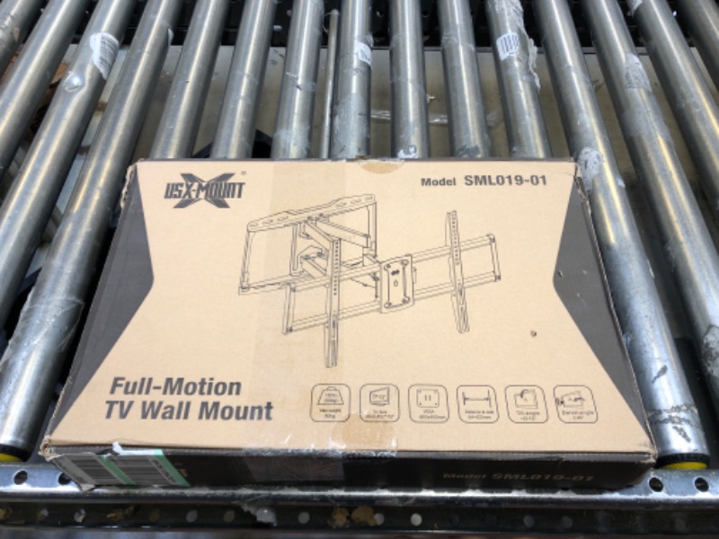 Photo 3 of Full Motion TV Mount, USX MOUNT TV Wall Mount for Most 37-75 inch TVs, Holds up to 132lbs, Max VESA 600x400mm, Swivel TV Mount Bracket with Dual Articulating Arms Tilt Rotation Fits 16" Wood Stud