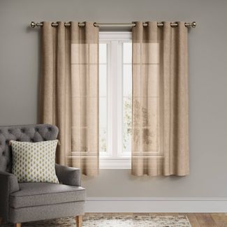 Photo 1 of 2pc Light Filtering Textured Weave Window Curtain Panel - Threshold™

