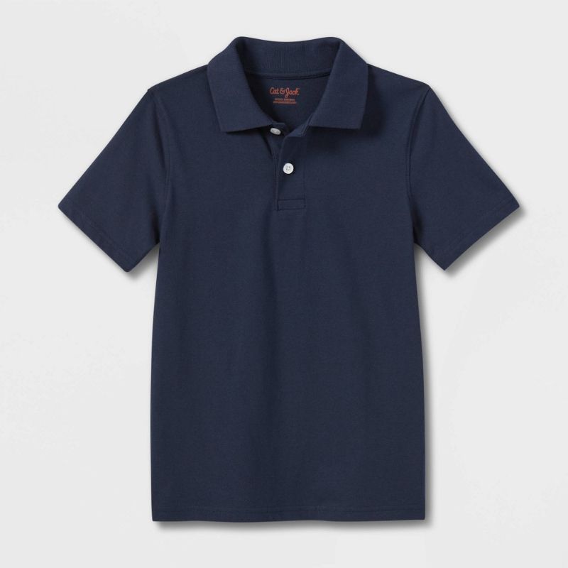 Photo 1 of Boys' Short Sleeve Jersey Uniform Polo Shirt - Cat & Jack™ SIZE XL 
