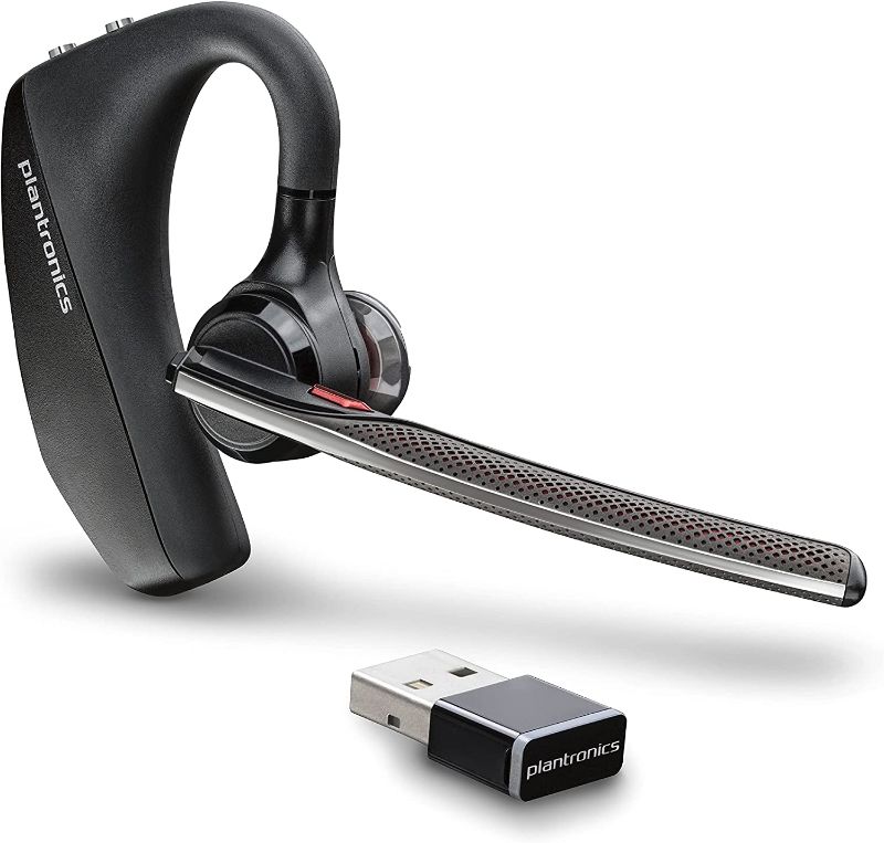 Photo 1 of Plantronics - Voyager 5200 UC (Poly) - Bluetooth Single-Ear (Monaural) Headset - USB-A Compatible to connect to your PC and/or Mac - Works with Teams, Zoom & more - Noise Canceling
