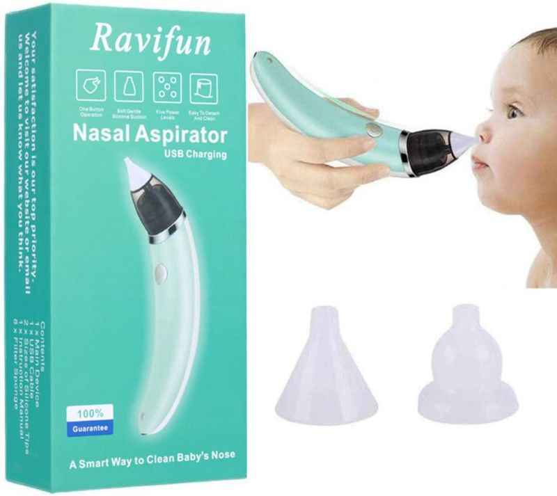 Photo 1 of Baby Nasal Aspirator, Electric Nose Sucker Mucus Cleaner for Newborns and Toddlers, Rechargeable Automatic Booger Sucker for Babies with 5 Levels Suction
