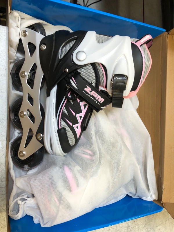 Photo 1 of 2PM SPORTS Cytia Pink Girls Adjustable Illuminating Inline Skates with Light up Wheels, Fun Flashing Beginner Roller Skates for Kids Pink Medium - Big Kid (13C-3Y US)