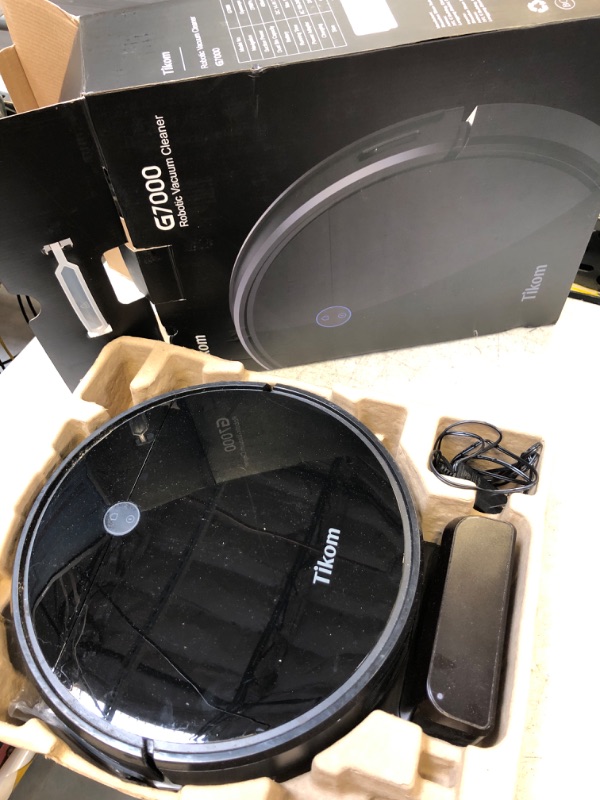 Photo 1 of Robot Vacuum Cleaner - Tikom G7000, 2700Pa Suction, Smart Navigation, WiFi, Self-Charging, Boundary Strips Included, Quiet, Thin, Compatible with Alexa, Ideal for Pet Hair, Carpets, Hard Floor