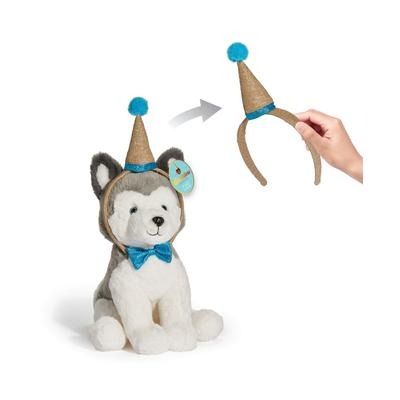 Photo 1 of Fao Schwarz 12" Husky Plush Cuddly Stuffed Animal with Party Hat