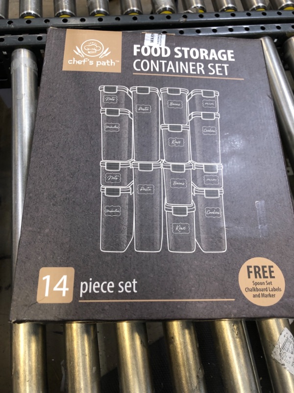 Photo 1 of Airtight Food Storage Containers with Lids for Kitchen Organization 14 PC - Plastic Kitchen Storage Containers for Pantry Organization and Storage - Cereal, Rice, Pasta, Flour and Sugar Containers
