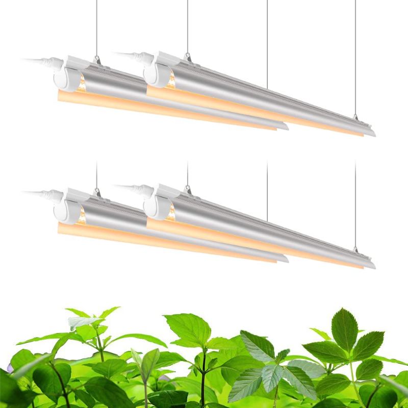 Photo 1 of Barrina Full Spectrum Grow Light, 168W(4 x 42W, 1000W Equivalent), Grow Light Bulbs for Indoor Plants, 4FT LED Grow Light, T8 Integrated Growing Lamp Fixture, 4-Pack
