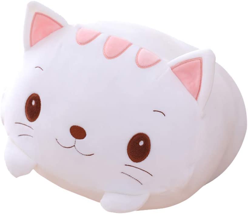 Photo 1 of AIXINI 35.5 inch Cute White Cat Plush Stuffed Animal Cylindrical Body Pillow,Super Soft Cartoon Hugging Toy Gifts for Bedding, Kids Sleeping Kawaii Pillow
