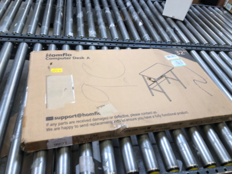 Photo 1 of Topfurny Computer Desk, 32 Inch Small Computer Desk Study Table for Small Spaces, Modern Simple Writing Desk with Round Desk Corner Edge for Home Office, School, Gaming Room, Bedroom, Workstation 32 Inch Natural