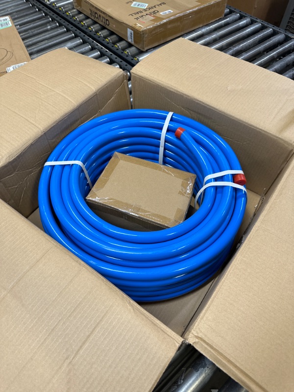 Photo 2 of Compressed Air Piping System Pressured Leak-Proof Easy to Install 3/4" x 100 feet HDPE Aluminum Air Compressor Install kit Shop Air Hose System 200PSI ASTM F1282 3/4-INCH Blue