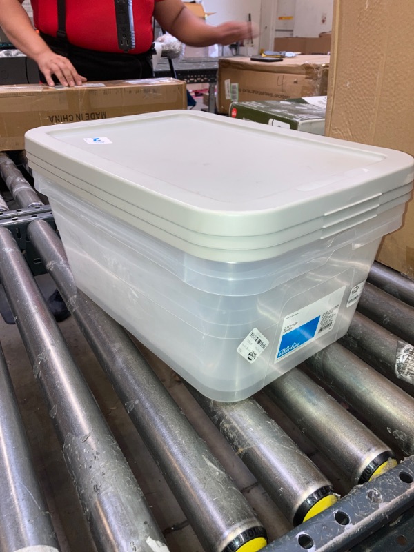 Photo 1 of 3pk 16qt Clear Storage Boxes Gray - Room Essentials
