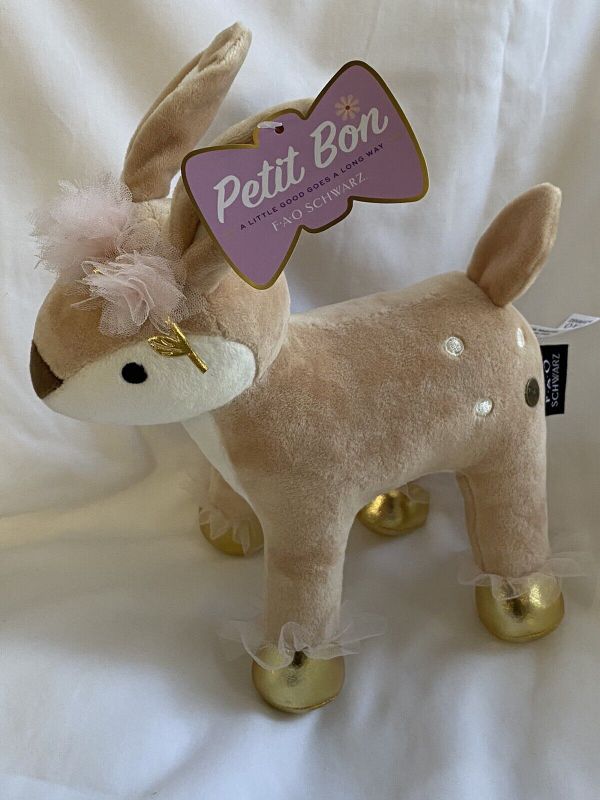 Photo 1 of FAO Schwarz Petit Bon Fawn Deer Stuffed Animal 9" baby girl decor new
