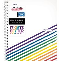 Photo 1 of 3 pack Five Star and It Gets Better Project College Ruled 1 Subject Spiral Notebook Plus Study App Linear Rainbow
