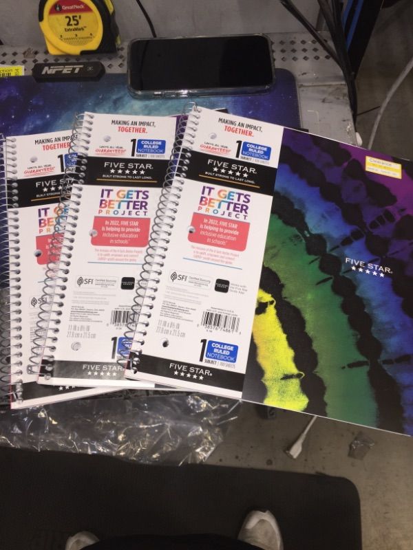 Photo 2 of 3 pack Five Star and It Gets Better Project College Ruled 1 Subject Spiral Notebook Plus Study App Tie Dye
