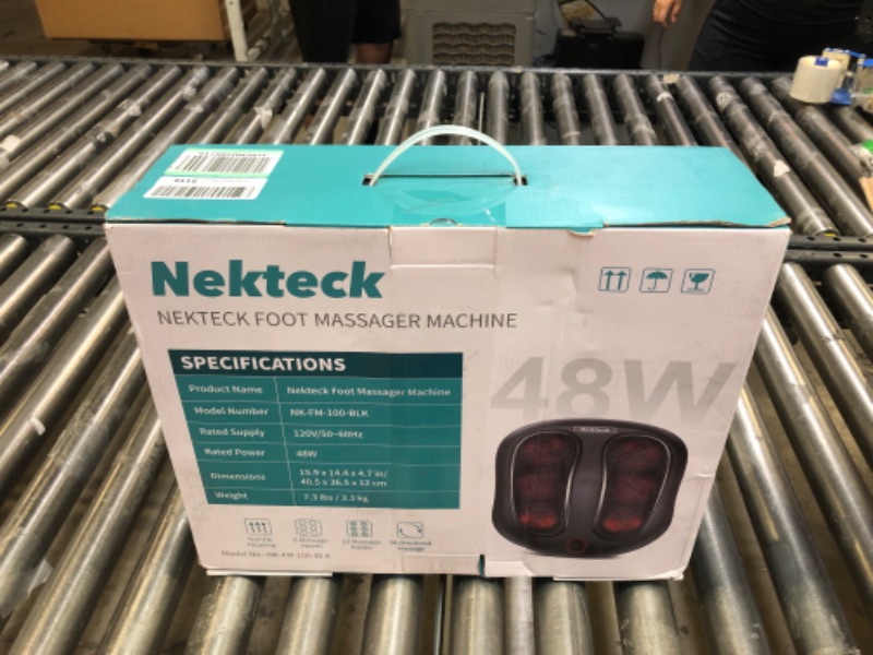 Photo 2 of Nekteck Foot Massager with Heat, Shiatsu Heated Electric Kneading Foot Massager Machine for Plantar Fasciitis, Built-in Infrared Heat Function and Power Cord Black