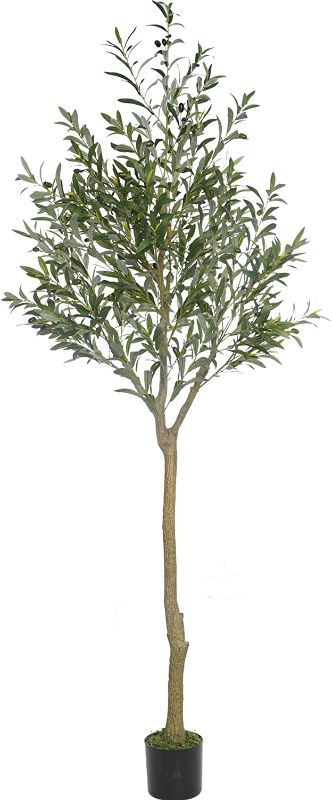 Photo 1 of (90'') Tall Olive Tree Artificial Plants for Home Decor Indoor with Pot, Fake House Plants Home Decor Living Room, Floor Faux Plants Tall Natural Artificial Tree