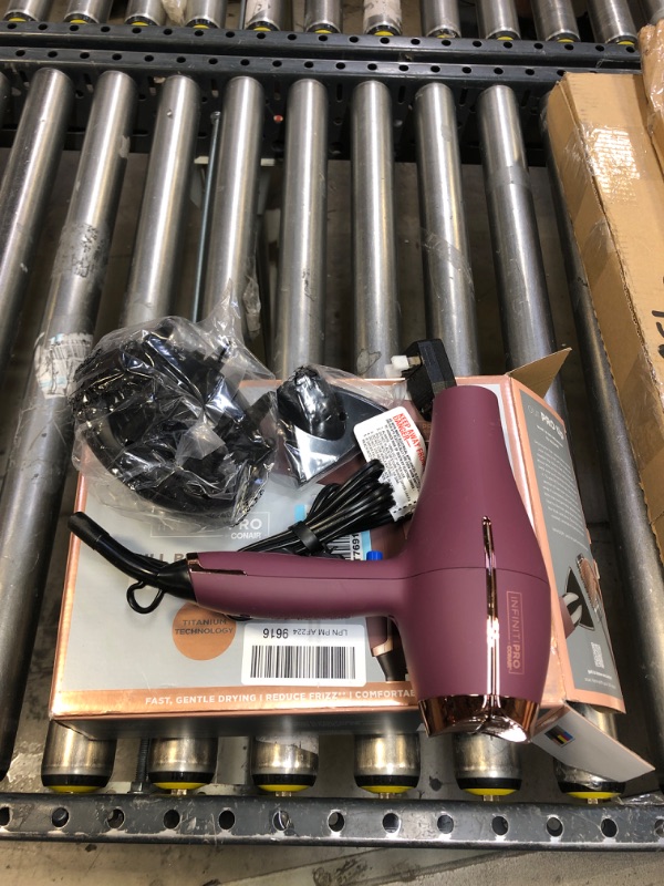 Photo 2 of INFINITIPRO BY CONAIR Hair Dryer with Diffuser, 1875W AC Motor Pro Hair Dryer with Ceramic Technology, Includes Diffuser and Concentrator, Plum - Amazon Exclusive Hair Dryer Plum